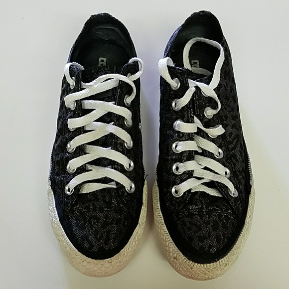 CONVERSE ALL STAR BLACK LEOPARD SPOTS - Picture 2 of 8